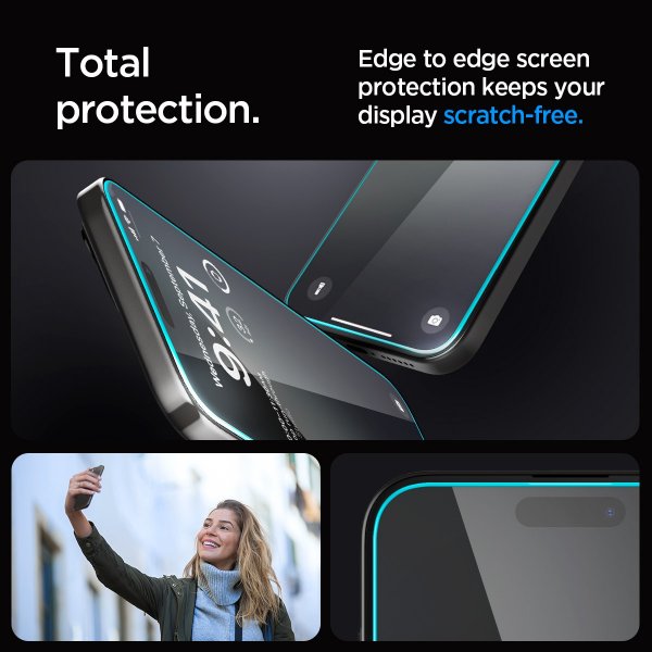 Spigen iPhone 15 Pro Max Skærmbeskyttelse GLAS.tR EZ Fit 2-pak