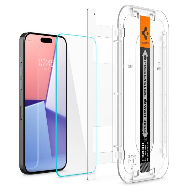 Spigen iPhone 15 Pro Max Skærmbeskyttelse GLAS.tR EZ Fit 2-pak