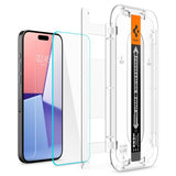 Spigen iPhone 15 Pro Max Skærmbeskyttelse GLAS.tR EZ Fit 2-pak