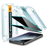 Spigen iPhone 15 Pro Max Skærmbeskyttelse GLAS.tR EZ Fit Privacy 2-pak