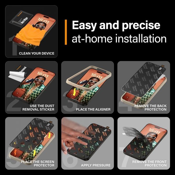 PanzerGlass iPhone 15 Pro Max Skærmbeskyttelse Ultra-Wide Fit EasyAligner