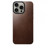 Nomad iPhone 15 Pro Max Skin Magnetic læderbagside Horween Rustic Brown