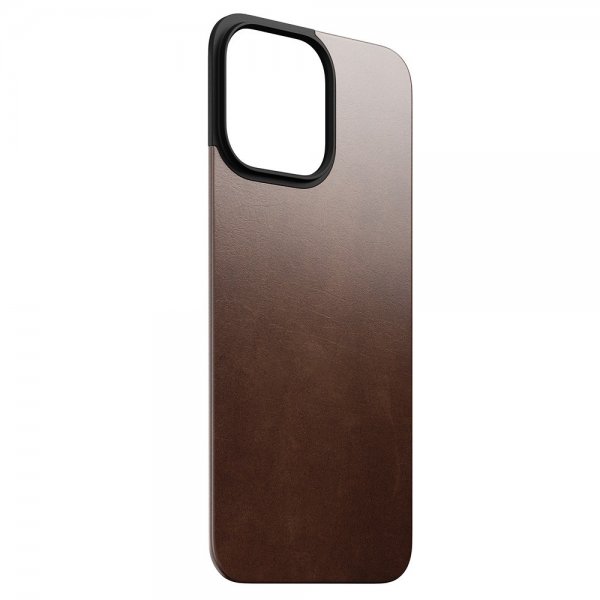 Nomad iPhone 15 Pro Max Skin Magnetic læderbagside Horween Rustic Brown