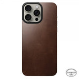 Nomad iPhone 15 Pro Max Skin Magnetic læderbagside Horween Rustic Brown
