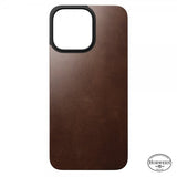 Nomad iPhone 15 Pro Max Skin Magnetic læderbagside Horween Rustic Brown