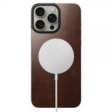 Nomad iPhone 15 Pro Max Skin Magnetic læderbagside Horween Rustic Brown