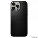 Nomad iPhone 15 Pro Max Skin Magnetic Leather Back Horween Sort