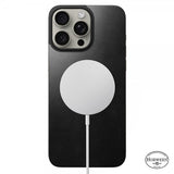 Nomad iPhone 15 Pro Max Skin Magnetic Leather Back Horween Sort