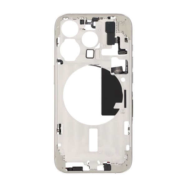 iPhone 15 Pro Mellemramme med smådele OEM - Titaniumhvid