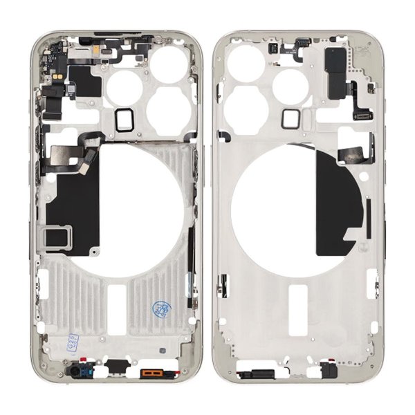 iPhone 15 Pro Mellemramme med smådele OEM - Titaniumhvid