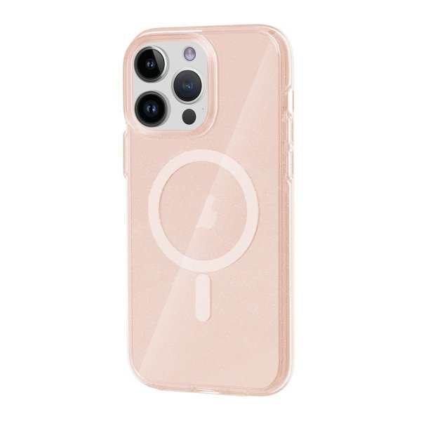 iPhone 15 Pro Cover Glitter MagSafe Guld