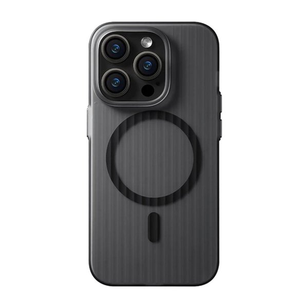 iPhone 15 Pro Cover Bølget MagSafe Sort