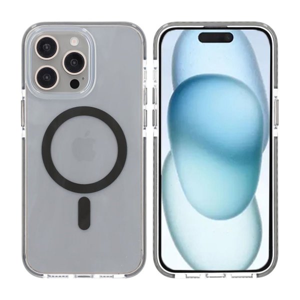 iPhone 15 Pro Cover Stødabsorberende MagSafe Grå