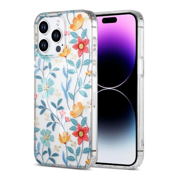 iPhone 15 Pro Cover Blomstermønster MagSafe Grene