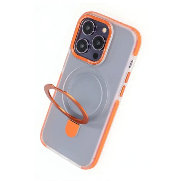 iPhone 15 Pro Cover MagSafe Sammenfoldeligt med Stativ Orange