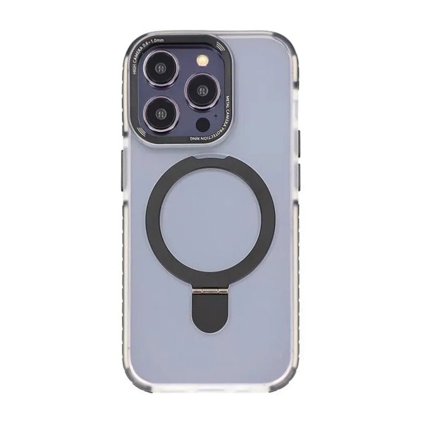 iPhone 15 Pro Skal MagSafe Udklappeligt med Stativ Sort