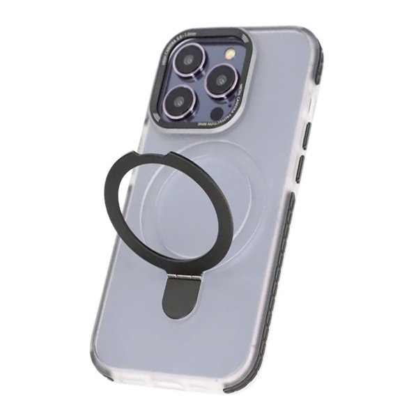 iPhone 15 Pro Skal MagSafe Udklappeligt med Stativ Sort