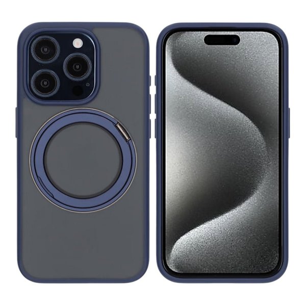 iPhone 15 Pro Cover Roterbart MagSafe Stativ Blå