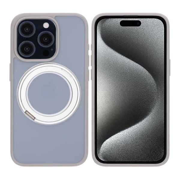iPhone 15 Pro Cover Roterbart MagSafe Stativ Grå