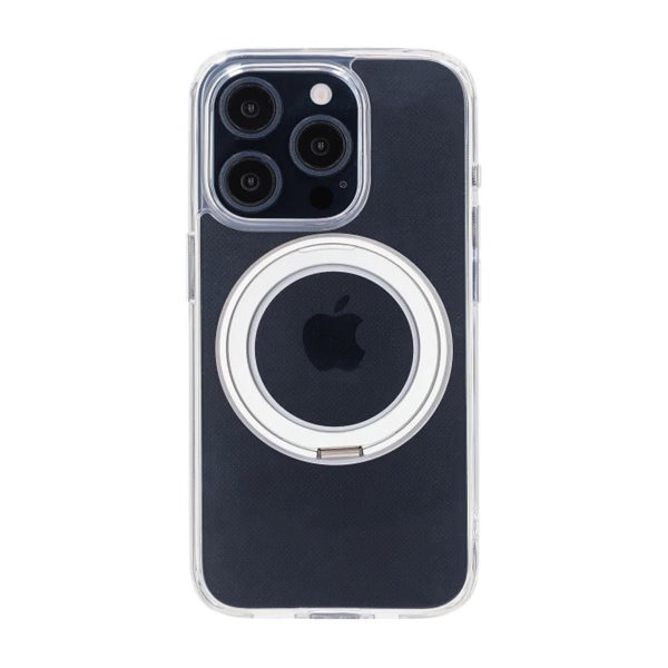 iPhone 15 Pro Cover Roterbart MagSafe Stativ Gennemsigtig
