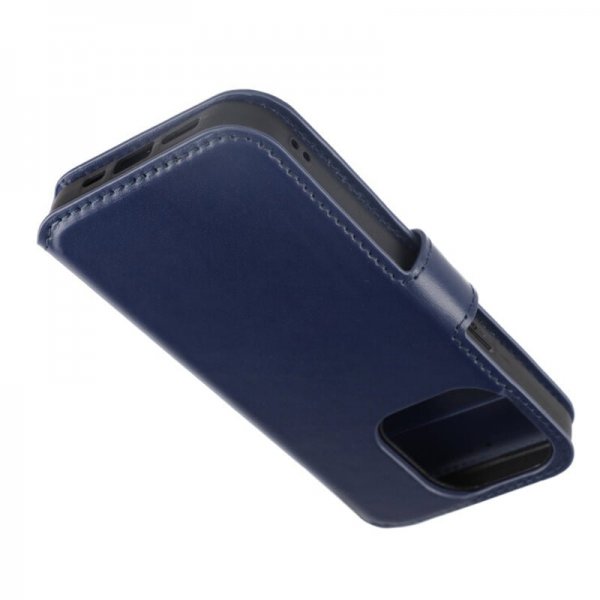 Rvelon iPhone 15 Pro Cover Ægte Læder Blå
