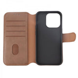 Rvelon iPhone 15 Pro Cover Ægte Læder Brun