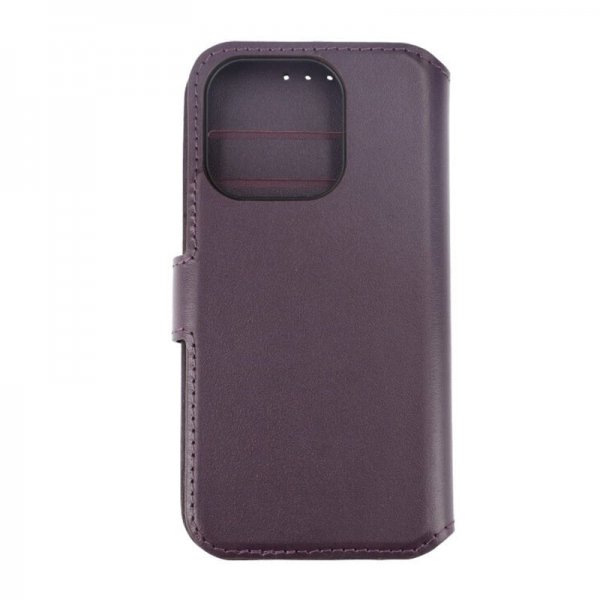 Rvelon iPhone 15 Pro Cover Ægte Læder Lilla
