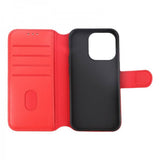 Rvelon iPhone 15 Pro Cover Ægte Læder Rød