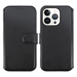 Rvelon iPhone 15 Pro Cover Ægte Læder Sort