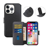 Rvelon iPhone 15 Pro Cover Ægte Læder Sort