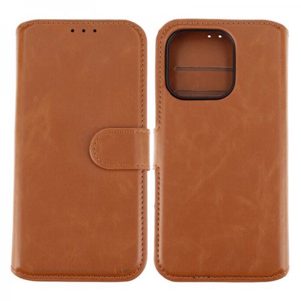 Rvelon iPhone 15 Pro Cover Magnetisk Aftageligt Etui Brun