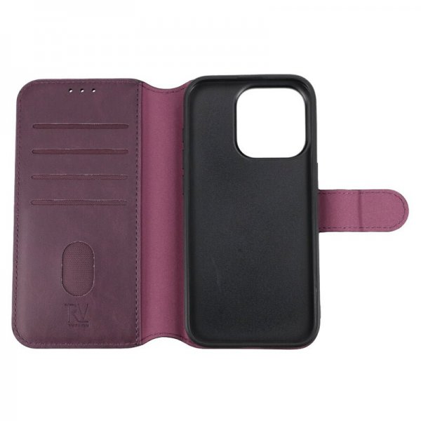 Rvelon iPhone 15 Pro Cover Magnetisk Aftageligt Etui Lilla
