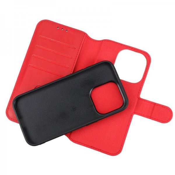 Rvelon iPhone 15 Pro Cover Magnetisk Aftagelig Skal Rød