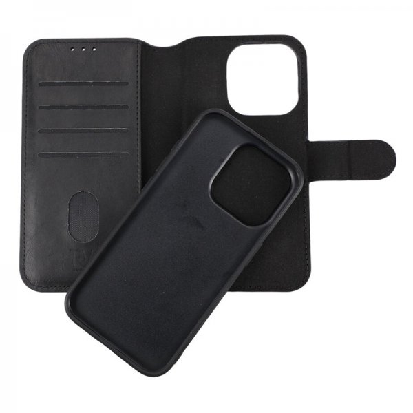 Rvelon iPhone 15 Pro Cover Magnetisk Aftageligt Etui Sort