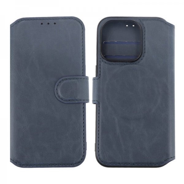 Rvelon iPhone 15 Pro Cover 4 Kortrum MagSafe Blå