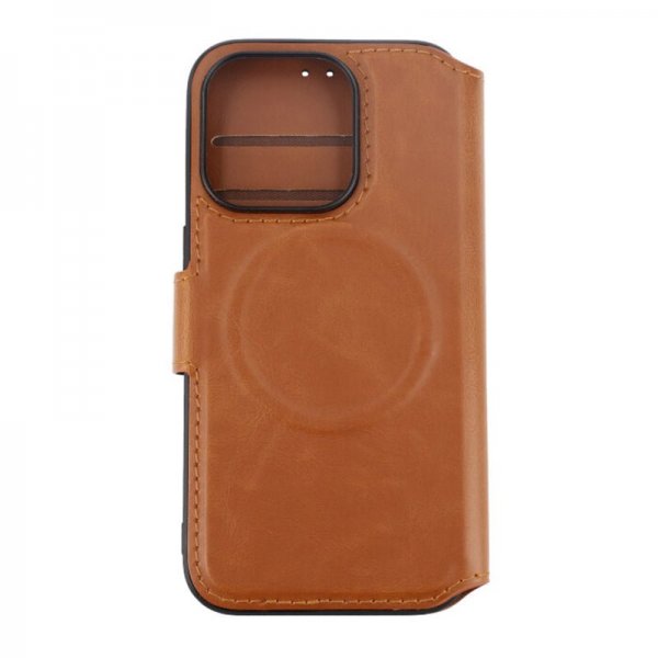 Rvelon iPhone 15 Pro Cover 4 kortlommer MagSafe Brun