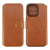 Rvelon iPhone 15 Pro Cover 4 kortlommer MagSafe Brun