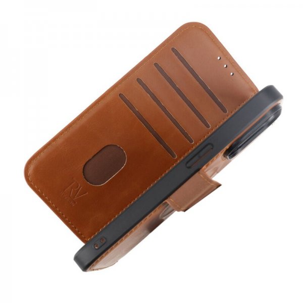 Rvelon iPhone 15 Pro Cover 4 kortlommer MagSafe Brun