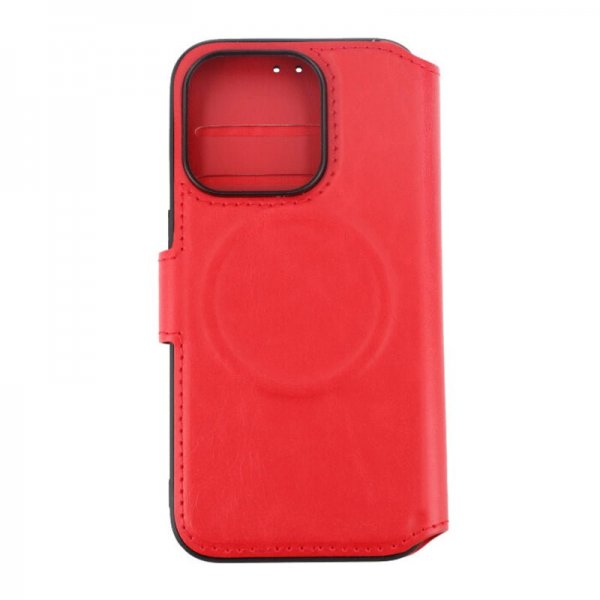 Rvelon iPhone 15 Pro Cover 4 Kortrum MagSafe Rød