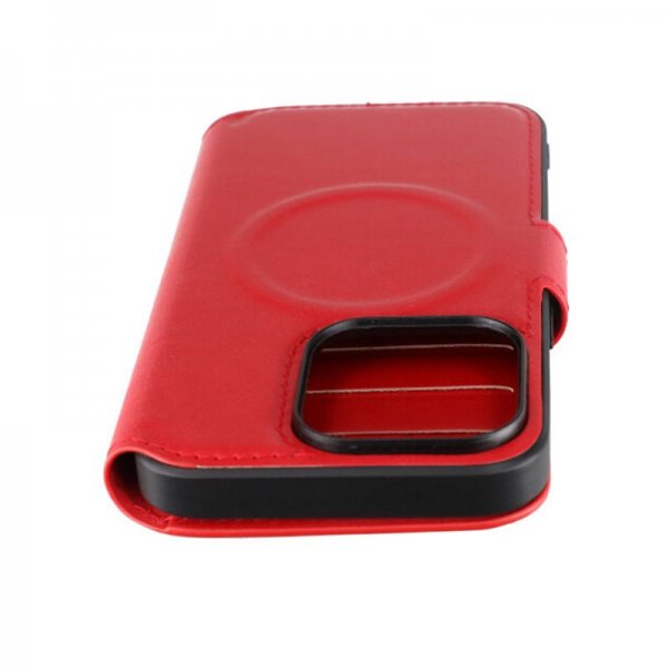 Rvelon iPhone 15 Pro Cover 4 Kortrum MagSafe Rød