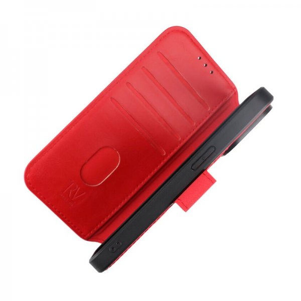 Rvelon iPhone 15 Pro Cover 4 Kortrum MagSafe Rød
