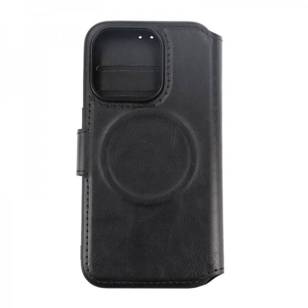 Rvelon iPhone 15 Pro Cover 4 kortlommer MagSafe Sort