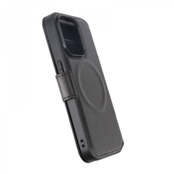 Rvelon iPhone 15 Pro Cover 4 kortlommer MagSafe Sort