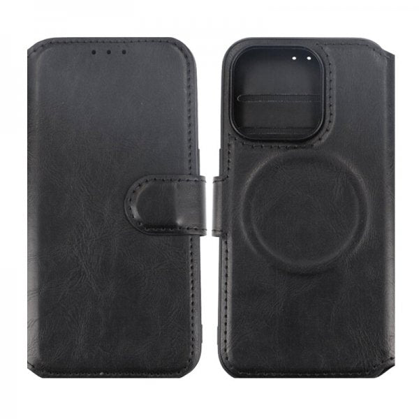 Rvelon iPhone 15 Pro Cover 4 kortlommer MagSafe Sort