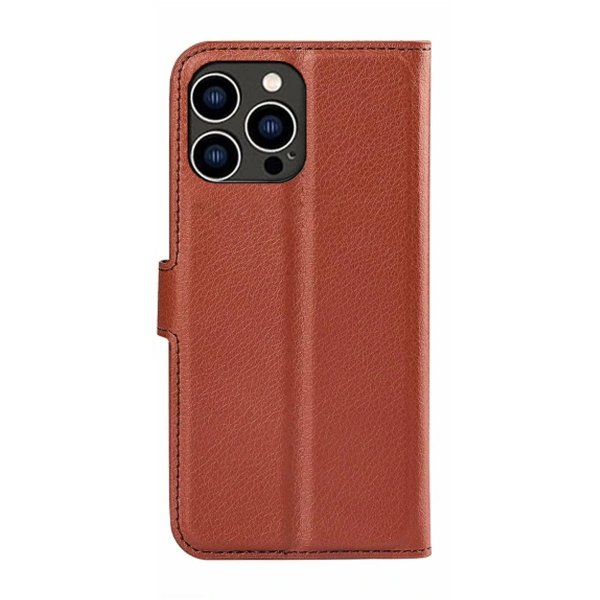 iPhone 15 Pro Cover med Støtteben Brun