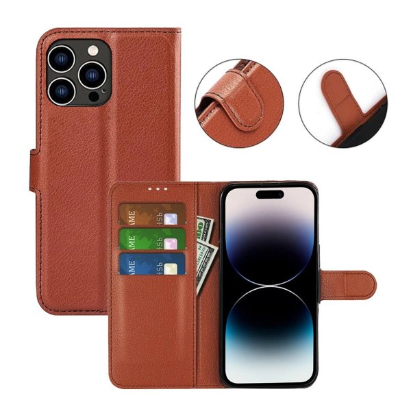 iPhone 15 Pro Cover med Støtteben Brun