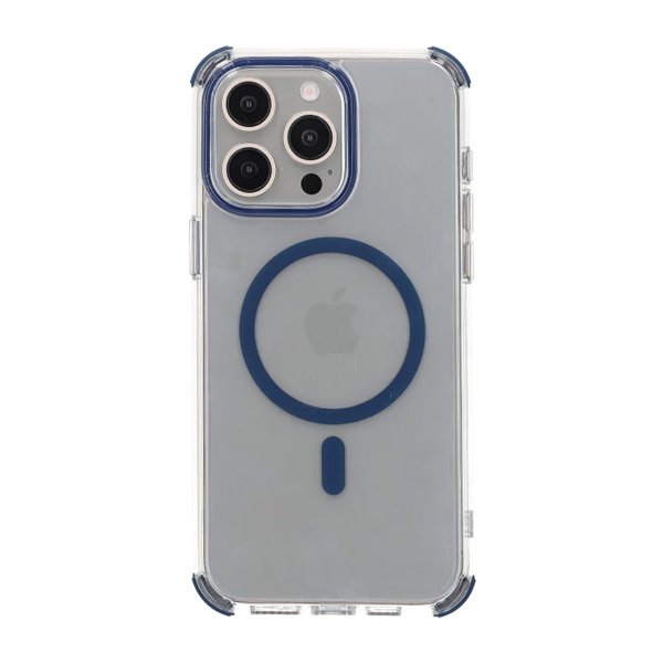 Rvelon iPhone 15 Pro Cover, forstærkede hjørner, blå