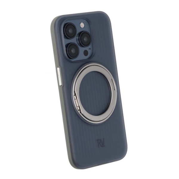 Rvelon iPhone 15 Pro Cover Roterbart MagSafe Stativ Grå