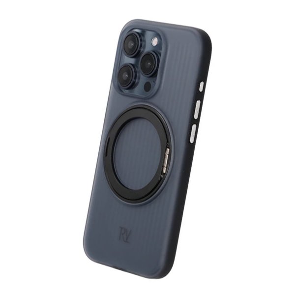 Rvelon iPhone 15 Pro Cover Roterbart MagSafe Stativ Sort