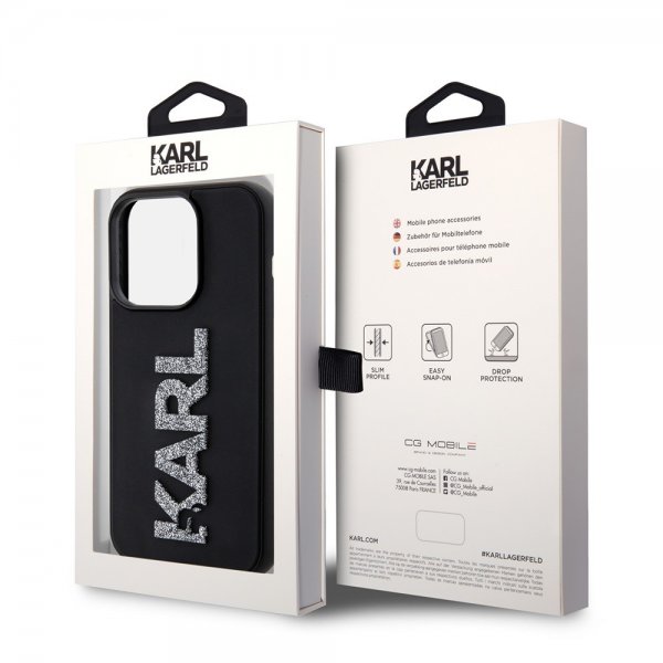 Karl Lagerfeld iPhone 15 Pro Cover 3D Rubber Karl Sort